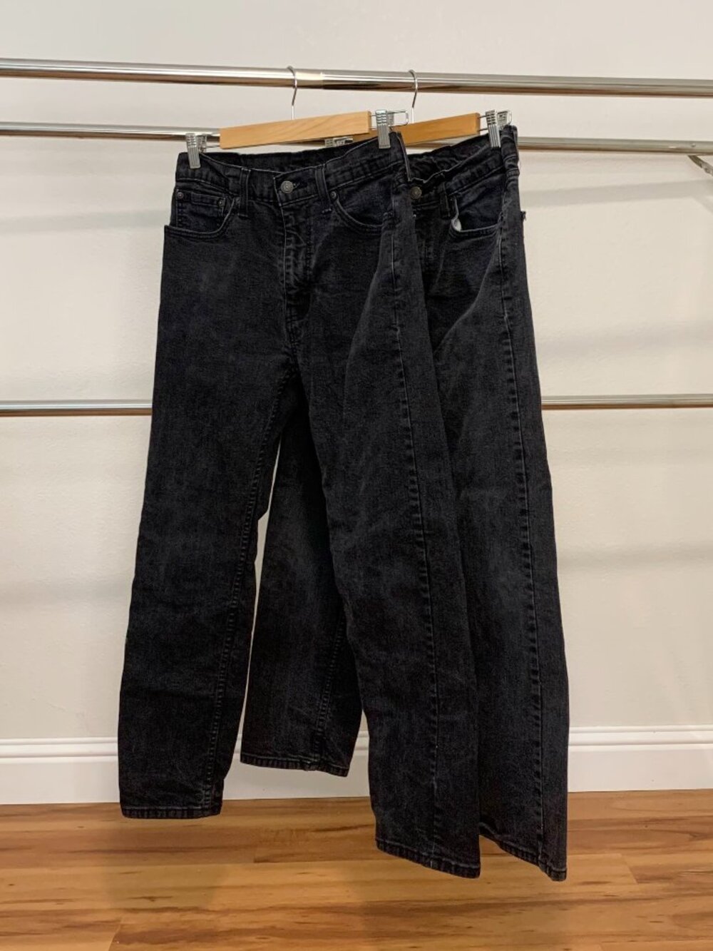 2 Pairs of Levi's 505 Black Denim Jeans Size W: 32 L: 30